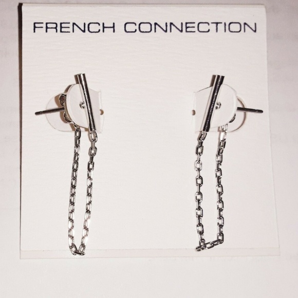 French Connection FCUK Jewelry - New French Connection FCUK Silver Chain Link Dangle Earrings